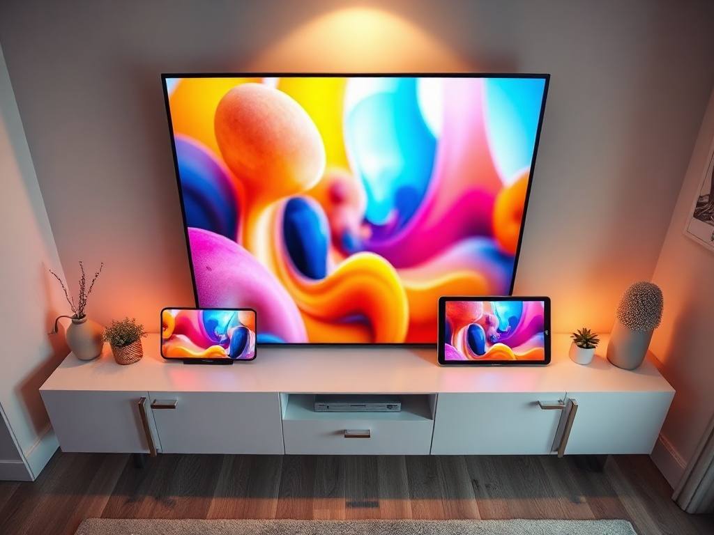 IPTV Programa Premium-Streaming auf Smart TV im Wohnzimmer